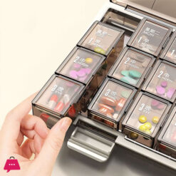 7 Days Pill Case Colorful Design Stackable 3 Times A Day Pill Organizer Box