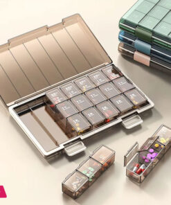 7 Days Pill Case Colorful Design Stackable 3 Times a Day Pill Organizer Box