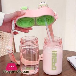 840Ml Plastic Cup For Kids Cute Cartoon Doll Sippy Cup