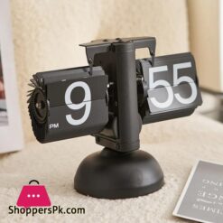 Auto Flip Calendar Flipping Clock Nordic Home Decor Figures Clocks Stainless Steel Mechanical Auto Flip Office Living Room Desk Decor