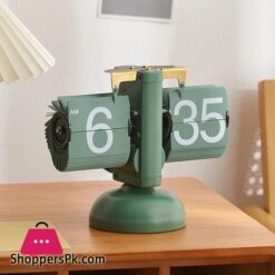 Auto Flip Calendar Flipping Clock Nordic Home Decor Figures Clocks Stainless Steel Mechanical Auto Flip Office Living Room Desk Decor