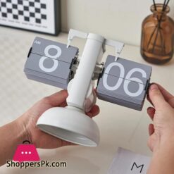 Auto Flip Calendar Flipping Clock Nordic Home Decor Figures Clocks Stainless Steel Mechanical Auto Flip Office Living Room Desk Decor