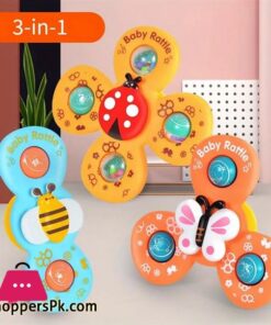 Baby Rattles Set With Suction Cup Spinner Toy Suitable For Travel Dining Table Bathroom