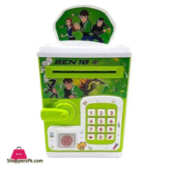 Ben-10 Finger Print &Amp; Number Bank Money Saver Atm With Light Music