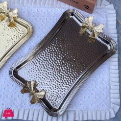 Butterfly Turkish Elegance &Amp; Silver Serving Tray 30 X 19Cm 8 Butterfly Turkish Elegance &Amp; Silver Serving Tray 30 X 19Cm