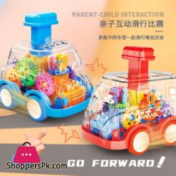 Douyin Childrens Puzzle Transparent Gear Toy Car Press Pull Back Inertia Glide Car Gifts Wholesale