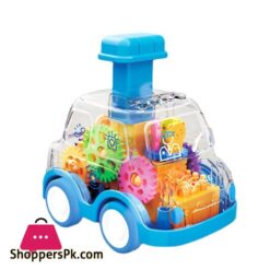 Douyin Childrens Puzzle Transparent Gear Toy Car Press Pull Back Inertia Glide Car Gifts Wholesale