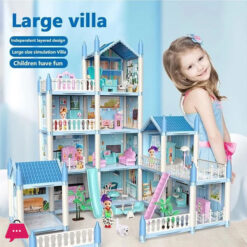 Children‘s Toy Snow Princess Doll House Villa Castle Girl Home Toy (Nine Rooms 1 Terrace )