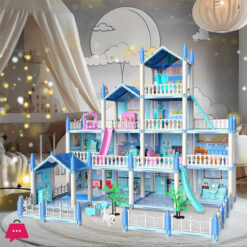Children‘s Toy Snow Princess Doll House Villa Castle Girl Home Toy 4 Story 14 Rooms