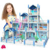 Children‘s Toy Snow Princess Doll House Villa Castle Girl Home Toy 4 Story 14 Rooms