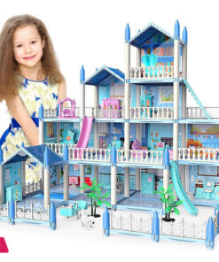 Children‘s Toy Snow Princess Doll House Villa Castle Girl Home Toy 4 Story 14 Rooms