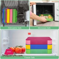 Compartment Lunch Box Plastic Portable Lunchbox Students Office Bento Box Microwave Food Containers With Fork And Spoon