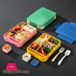 Compartment Lunch Box Plastic Portable Lunchbox Students Office Bento Box Microwave Food Containers With Fork And Spoon