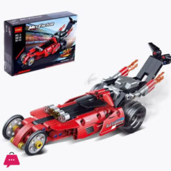 Constructor Speed Racer Technic Pull Back Super Racer Speedy Go-Kart, Flames-Wind Wheel-Speed Racing Building Block