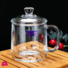 Delisoga Glass Transparent Coffee Mug With Lids 360Ml