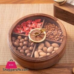 Double Layer Walnut Solid Wood Fruit Plate European Home Modern Dried Fruit Snack Dishes 9 Double Layer Walnut Solid Wood Fruit Plate European Home Modern Dried Fruit Snack Dishes