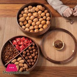 Double Layer Walnut Solid Wood Fruit Plate European Home Modern Dried Fruit Snack Dishes 10 Double Layer Walnut Solid Wood Fruit Plate European Home Modern Dried Fruit Snack Dishes