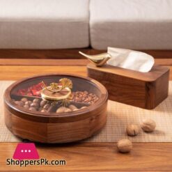 Double Layer Walnut Solid Wood Fruit Plate European Home Modern Dried Fruit Snack Dishes 11 Double Layer Walnut Solid Wood Fruit Plate European Home Modern Dried Fruit Snack Dishes