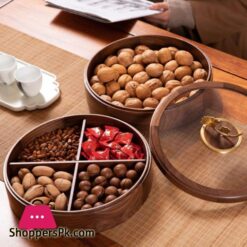 Double Layer Walnut Solid Wood Fruit Plate European Home Modern Dried Fruit Snack Dishes 12 Double Layer Walnut Solid Wood Fruit Plate European Home Modern Dried Fruit Snack Dishes