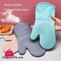 Durable Oven Mitt Silicone Soft Cotton Lining Oven Glove Anti-scalding Anti-slip Heat Resistant Microwave Glove Kitchen Supplies