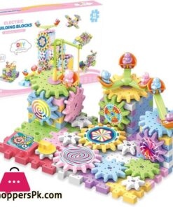 Electric Building Block Gear Toy Set DIY Plastic Brick Toys Colourful Building Block Large Particle Electric Gear Rotating Assembly Block Children Early Education Puzzle Fun Learning Blocks Gifts for Birthday
