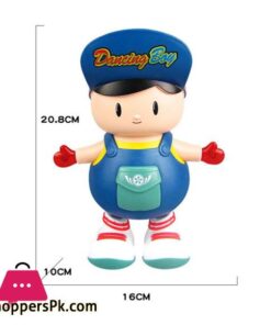 Electric Dancing Big Head Boy Walking Dancing Doll Lighting Music Kid Toy