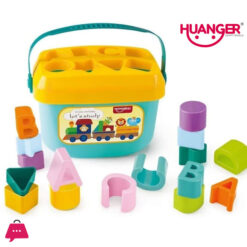 Huanger Babys First Alphabet Block Shape Sorting Blocks  – 16 Colorful Pieces