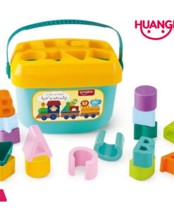 Huanger Babys First Alphabet Block Shape Sorting Blocks  – 16 Colorful Pieces
