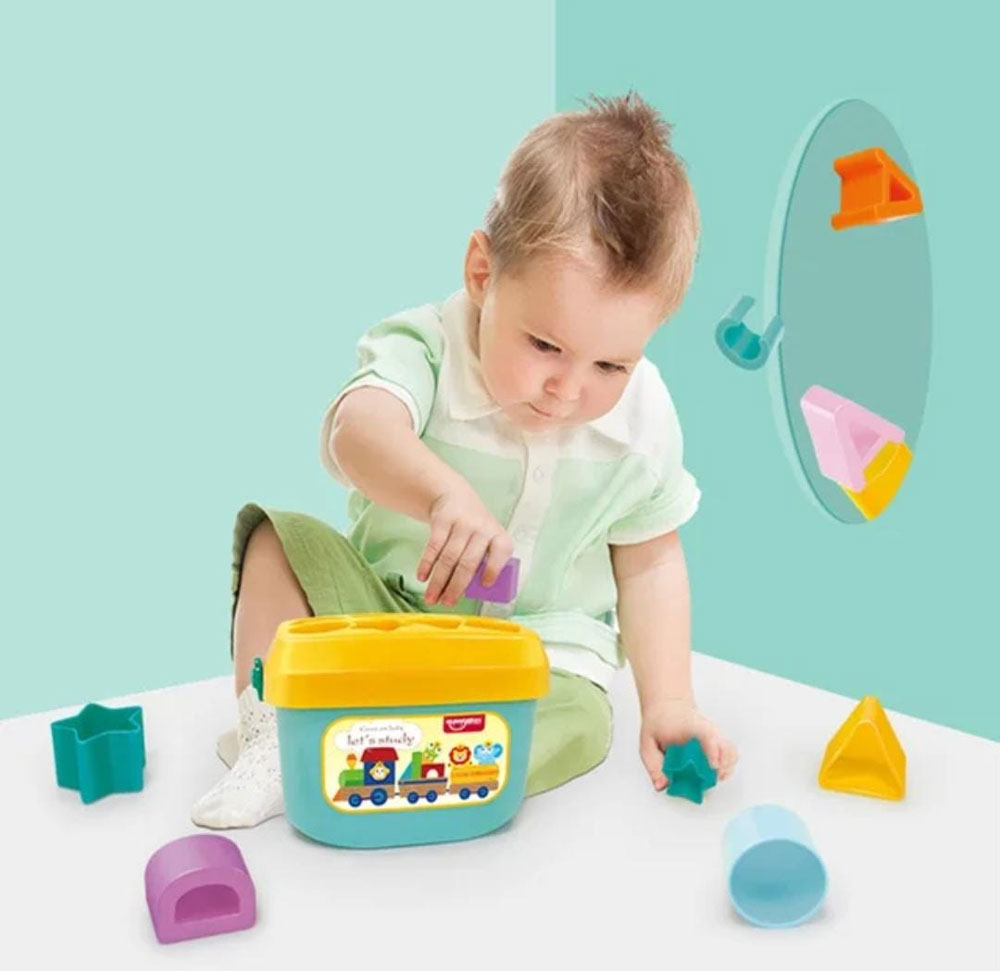 Huanger Babys First Alphabet Block Shape Sorting Blocks – 16 Colorful Pieces