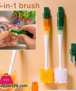 Multi-functional 5-in-1 Cup Brush Cleaning Brush Long Handle Cup Washing Artifact Bottle Brush