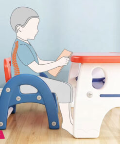 Multipurpose Children Kids Plastic Table And Chair Set Study Desk Homework Table Learning Table - Image 4