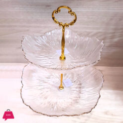 Orchid Glass 2 Tier Cake And Cupcake Stand