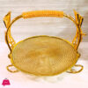 Orchid Golden Glass Platter With Handle Stand