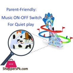 Penguin Slide Race Track With Flashing Rhythmic Music Light Toy
