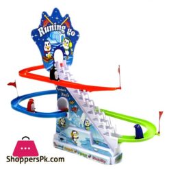Penguin Slide Race Track With Flashing Rhythmic Music Light Toy