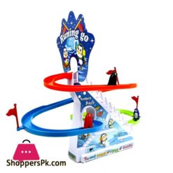 Penguin Slide Race Track With Flashing Rhythmic Music Light Toy