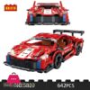 Red Racing Car Building Set - 642-Piece Collectible Sports Car Construction Kit - Perfect Back To School Toy For Boys