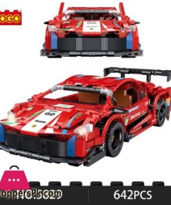 Red Racing Car Building Set - 642-Piece Collectible Sports Car Construction Kit - Perfect Back to School Toy for Boys