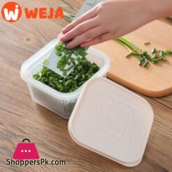 Wejasimple Chopped Green Onion Ginger Garlic Fresh Keeping Box Refrigerator Fruit And Vegetable Storage Box Kitchen Drain Storage Box With Cover