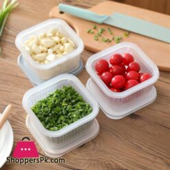 Wejasimple Chopped Green Onion Ginger Garlic Fresh Keeping Box Refrigerator Fruit And Vegetable Storage Box Kitchen Drain Storage Box With Cover