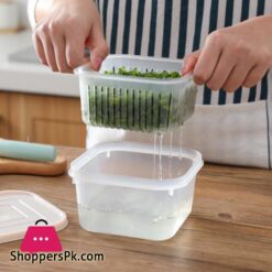 WEJASimple chopped green onion ginger garlic fresh keeping box refrigerator fruit and vegetable storage box kitchen drain storage box with cover