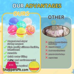 Reusable Silicone Magnetic Water Ball Quick Water Injection For Outdoor Water Fights In Summer With Random Colors