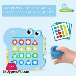 Shape Matching Game For Kids Dinosaur Puzzle Board Shape Sorter Educational Toys Board Games Geometric Shapes Shape Sorting Fine
