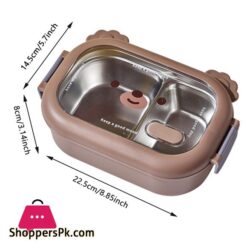Stainless Steel Bento Box 2 Compartments Cartoon School Lunch Box