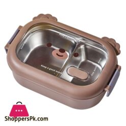 Stainless Steel Bento Box 2 Compartments Cartoon School Lunch Box