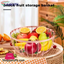 Countertop Fruit Bowl Stylish Metal Wire Fruit Basket Large Round Storage Baskets For Kitchen Counter Modern Fruit Bowl Vegetable Stand Holder Perfect For Snacks Southeast Buyers Dining Table
