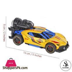 Super Speed Racing Rock Monster Smoke Spray Function Pull Back Diecast Metal Model Car For Kids Operated Battery Size Approx 5 Inches Yellow