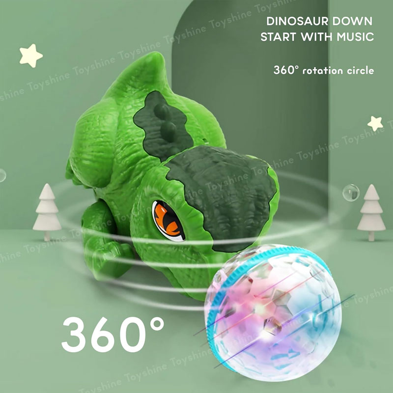 T-Rex Dino Rotating Head Ball 360° Stunt Performing Musical Toy