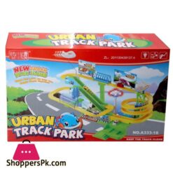 Urban 4 Cars Track Park With Light Music 36 Pcs Set
