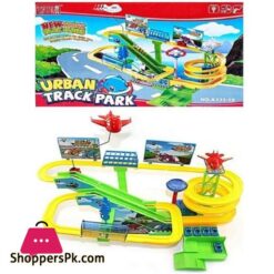 Urban 4 Cars Track Park With Light Music 36 Pcs Set